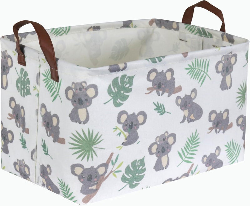 ESSME Rectangular Baby Storage Baskets,Koala Basket with Handles Kids Storage Bin for Boys Room Decor,Cute Bins,Book Basket,Gift Box.(Koala) - Image 1